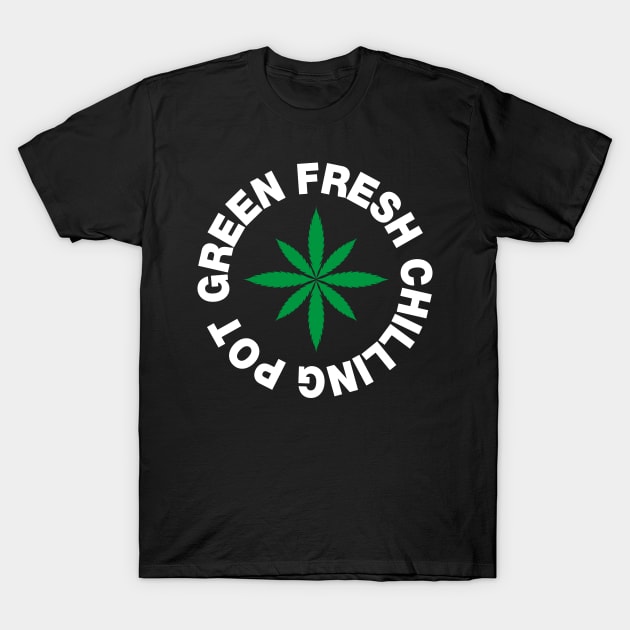 Green Fresh Chilling Pot T-Shirt by ikado